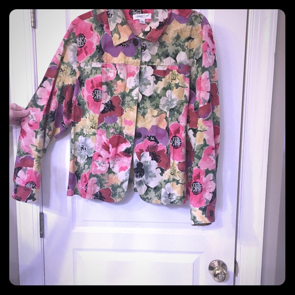 Unlined Floral Print Jacket